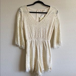 Cream Lace Romper
